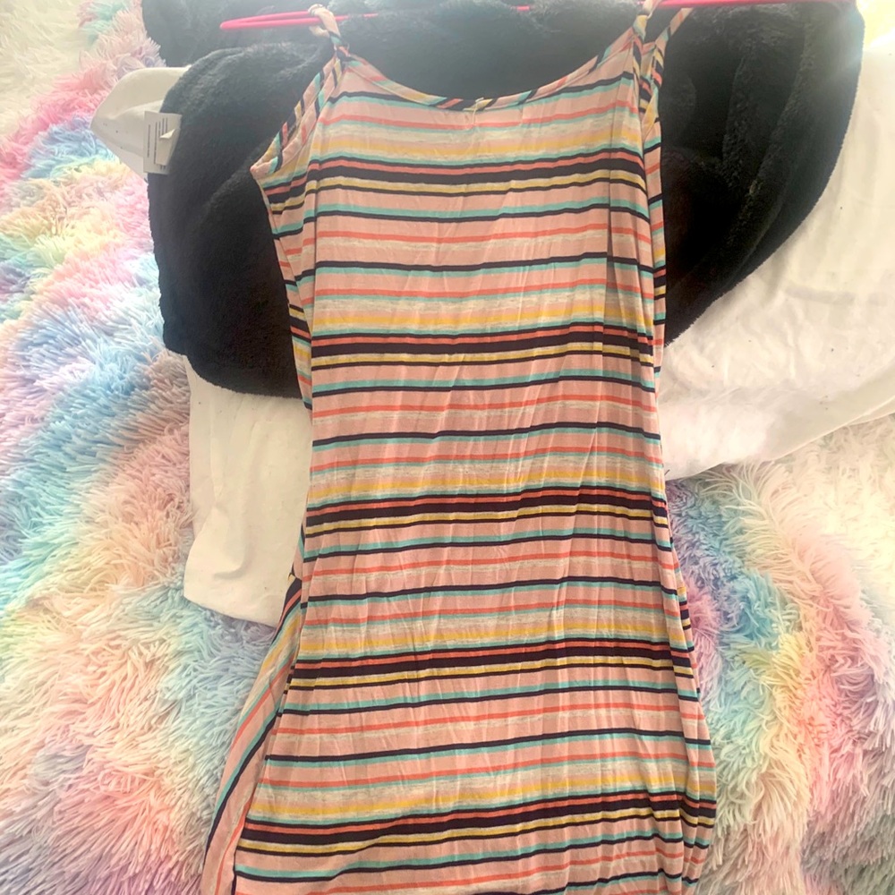 striped mini dress